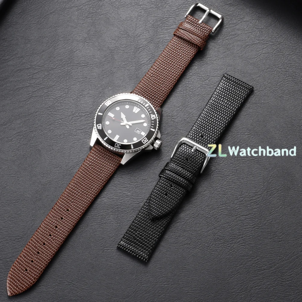 10mm 12mm 14mm 16mm 18mm 20mm22mm Lizard Texture Leather Watch Strap Business Women Men Bracelet Universal Replacement Wristband