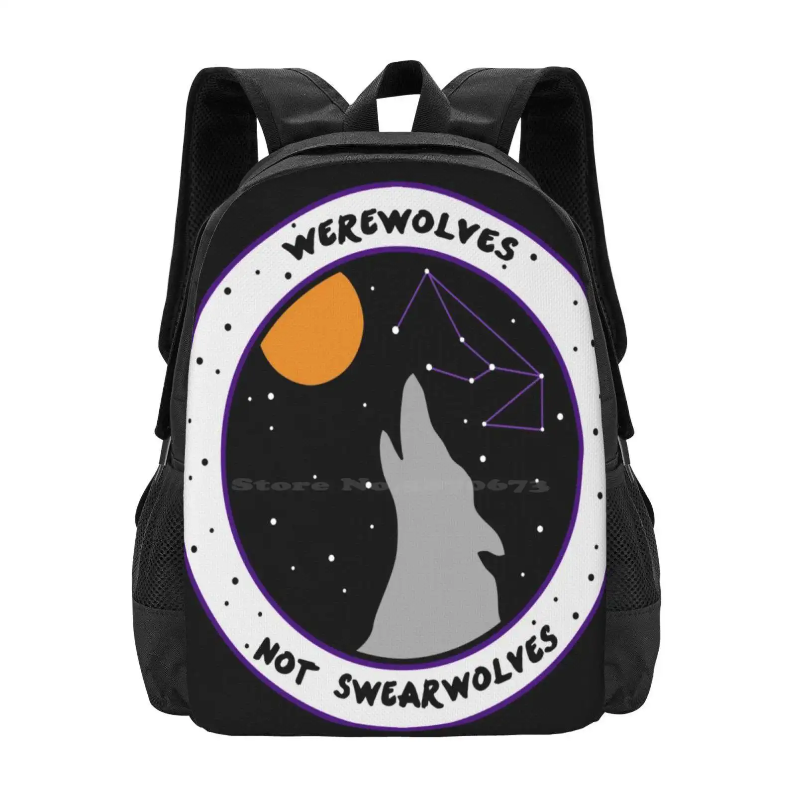 Werewolves Not Swearwolves Backpack For Student School Laptop Travel Bag Patch Werewolf Werewolves Not Swearwolves What We Do