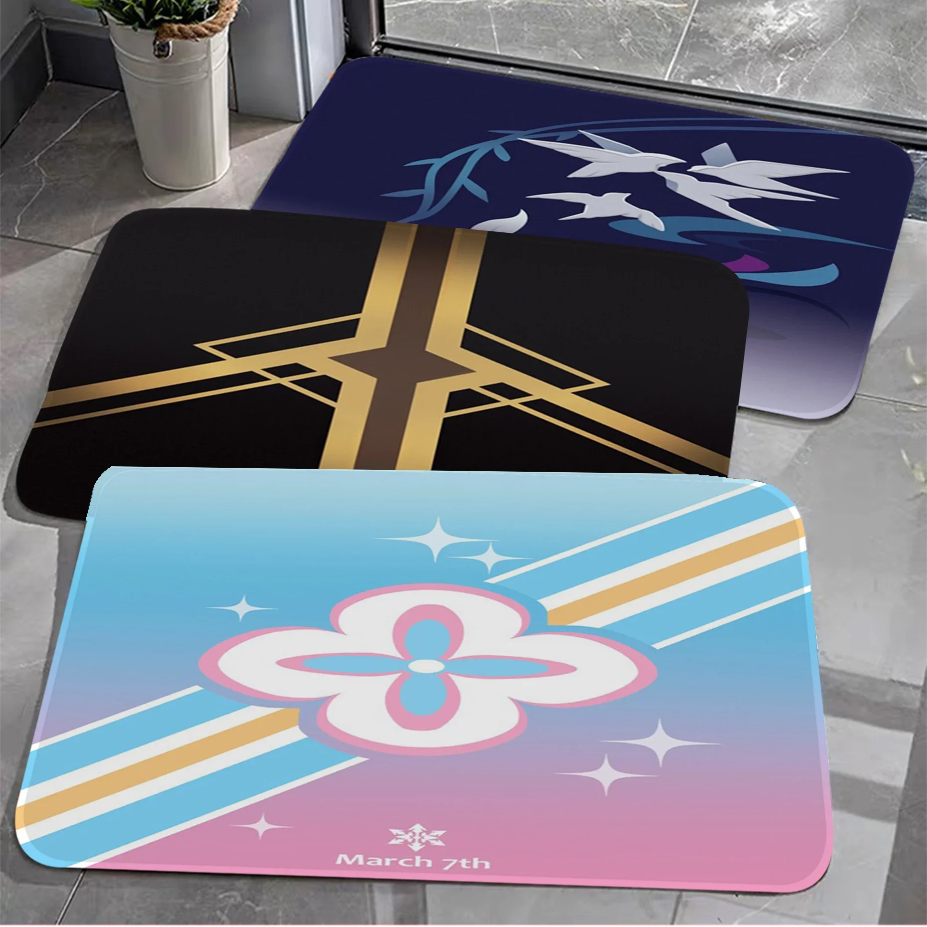 Honkai Star Rail Proprietary Roles Logo Floor Mat Bath Mat Nordic Style Home Doormat Bathroom-Toilet Mat Bedroom Welcome Doormat