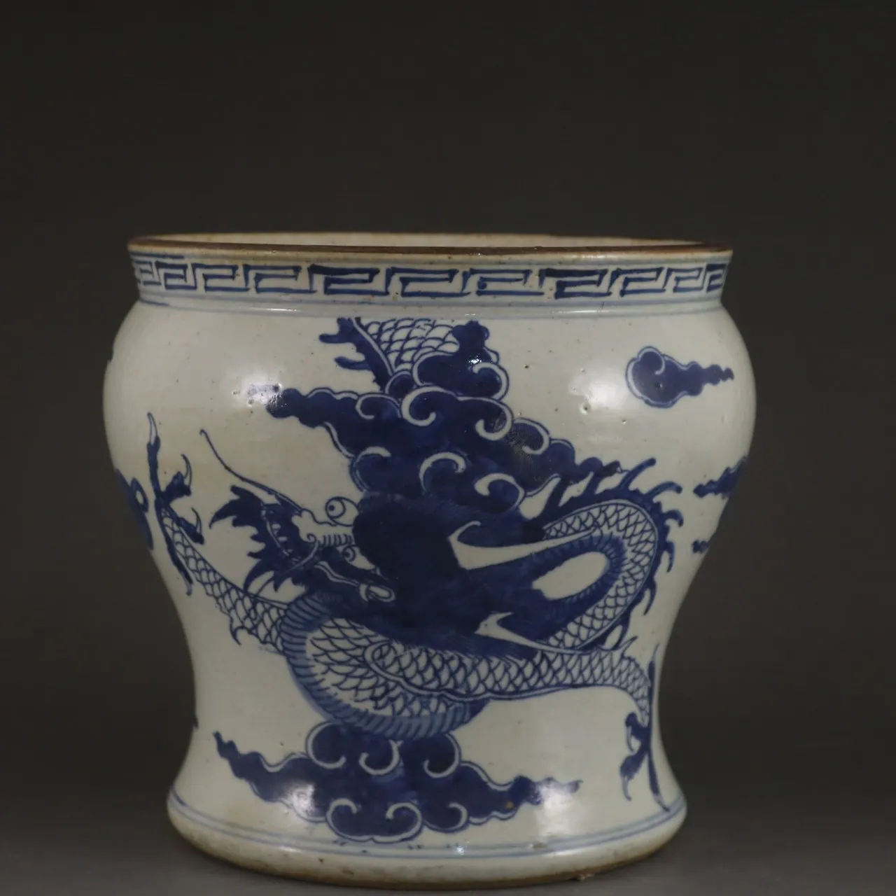 Traditional Chinese Kangxi Blue and White Dragon Pattern Incense Burner Antique Ceramics Folk Art Collection Modern Crafts