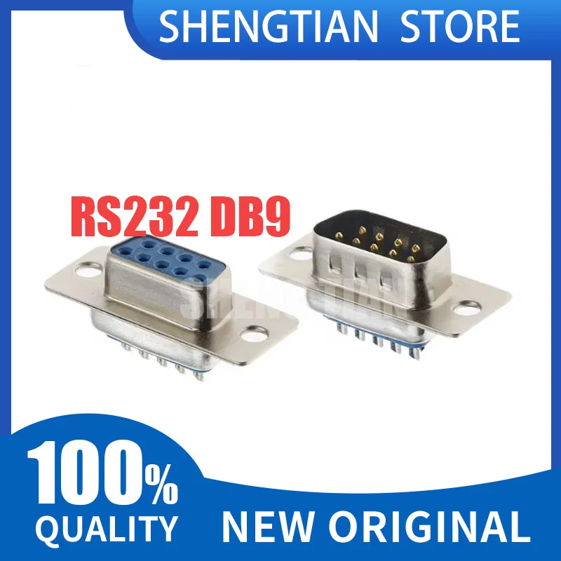 10PCS RS232 DB9 Connector Serial VGA 9 Pin Female 2 Rows Solder Type Plug D-SUB Male Plug Socket Connector