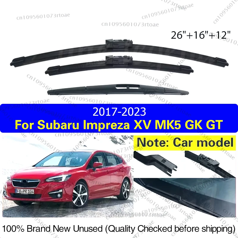 

For Subaru Impreza XV MK5 GK GT 2017 2018 2019 2020 2021 2022 2023 Front Rear Wiper Blades Windshield Windscreen Car Accessories