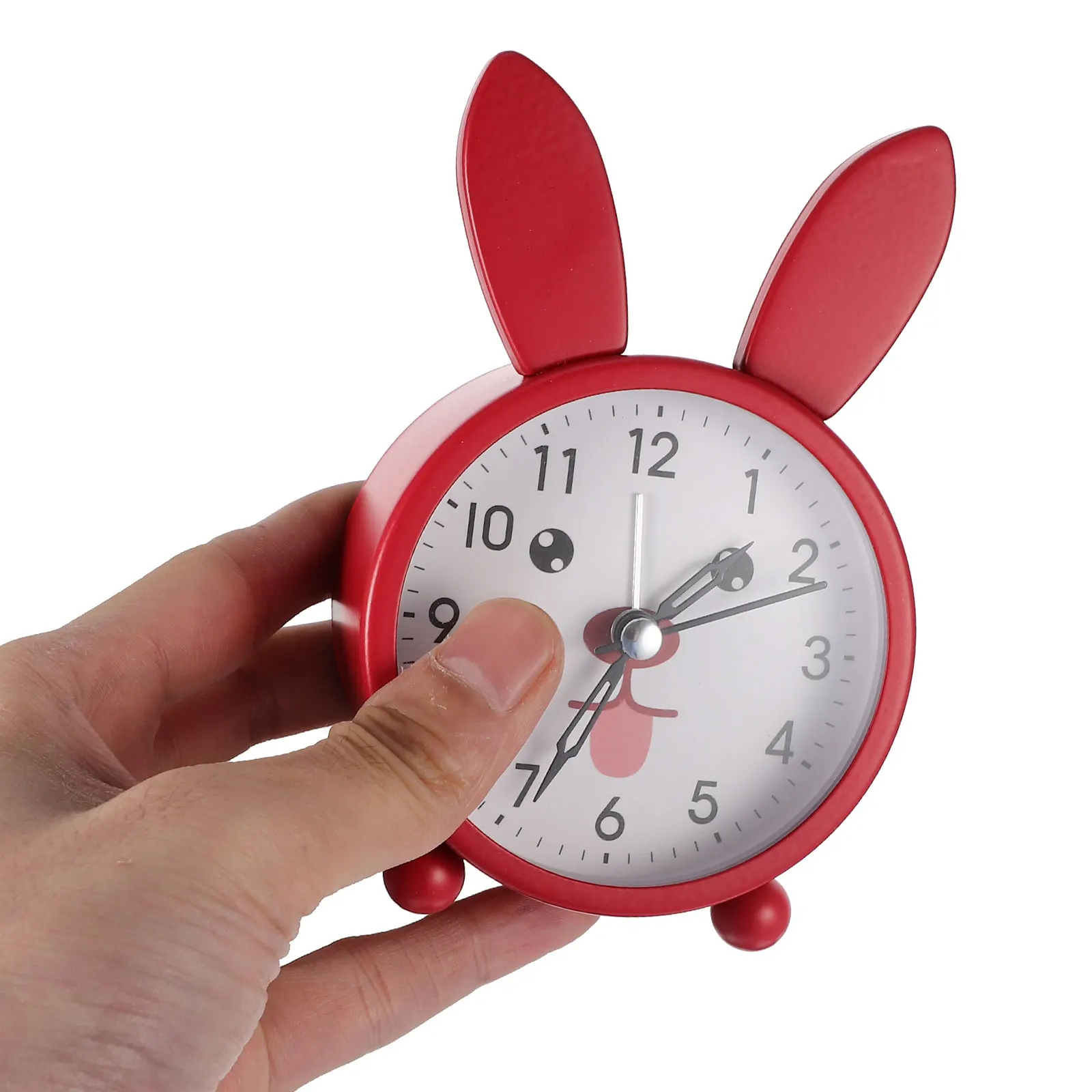 

Cartoon Alarm Rabbit Shape Silent Desk Household Decorative Tabletop Bedside Room Desk Clock Dorm Alarm Clock