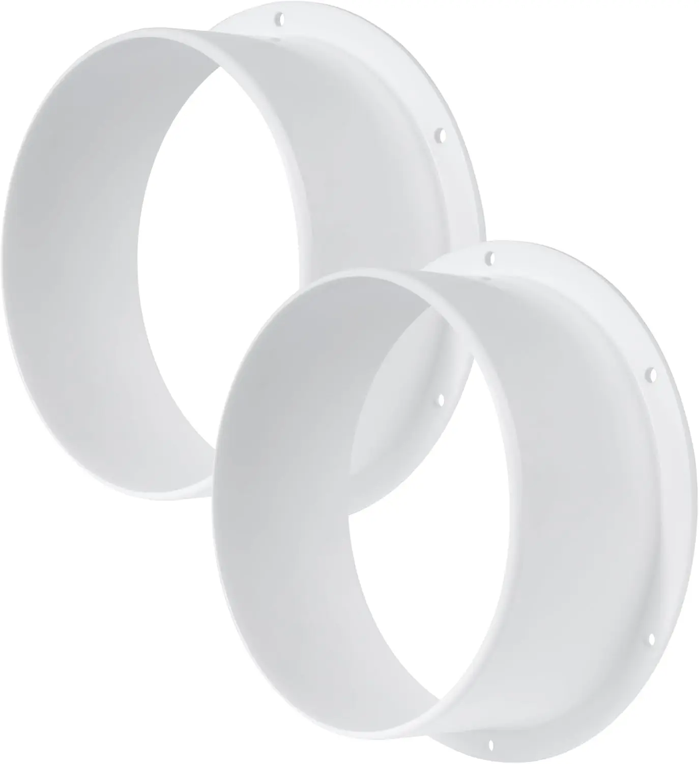 

6-дюймовый белый фланец-соединитель для воздуховодов, комплект из 2 пластиковых адаптеров HVAC с монтажной пластиной для вытяжных вентиляторов, для ванной комнаты, кухни