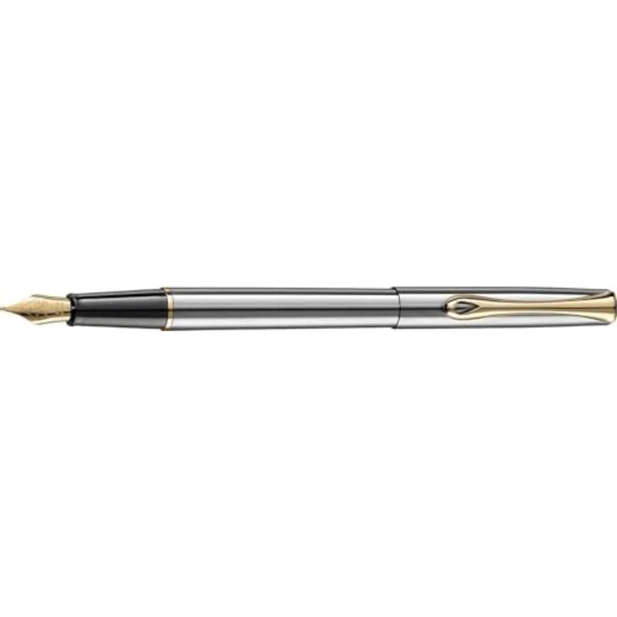 

Traveller Stainless Steel Gold Fountain Pen - Medium