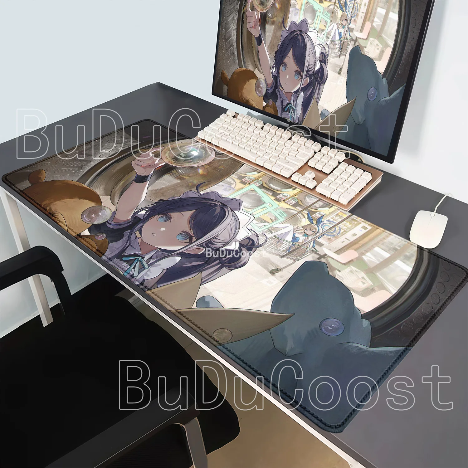 HD Printing Asuma Toki Blue Archive Mousepad Non-slip Base Mouse Pad PC Keyboard Office Accessories Bunny Girl Overlock Desk Mat