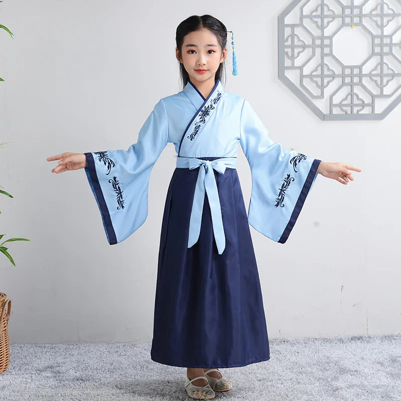 

Hanfu Girls Children Chinese School Costumes Boy Three-character Scriptures Disciples Rules Style Ancient Costume Men