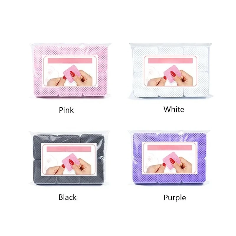//@300PCS Lint-Free Nail Polish Remover Napkin - Colorful Cotton Pads, UV Gel Dust Cleaner for Manicure Tools