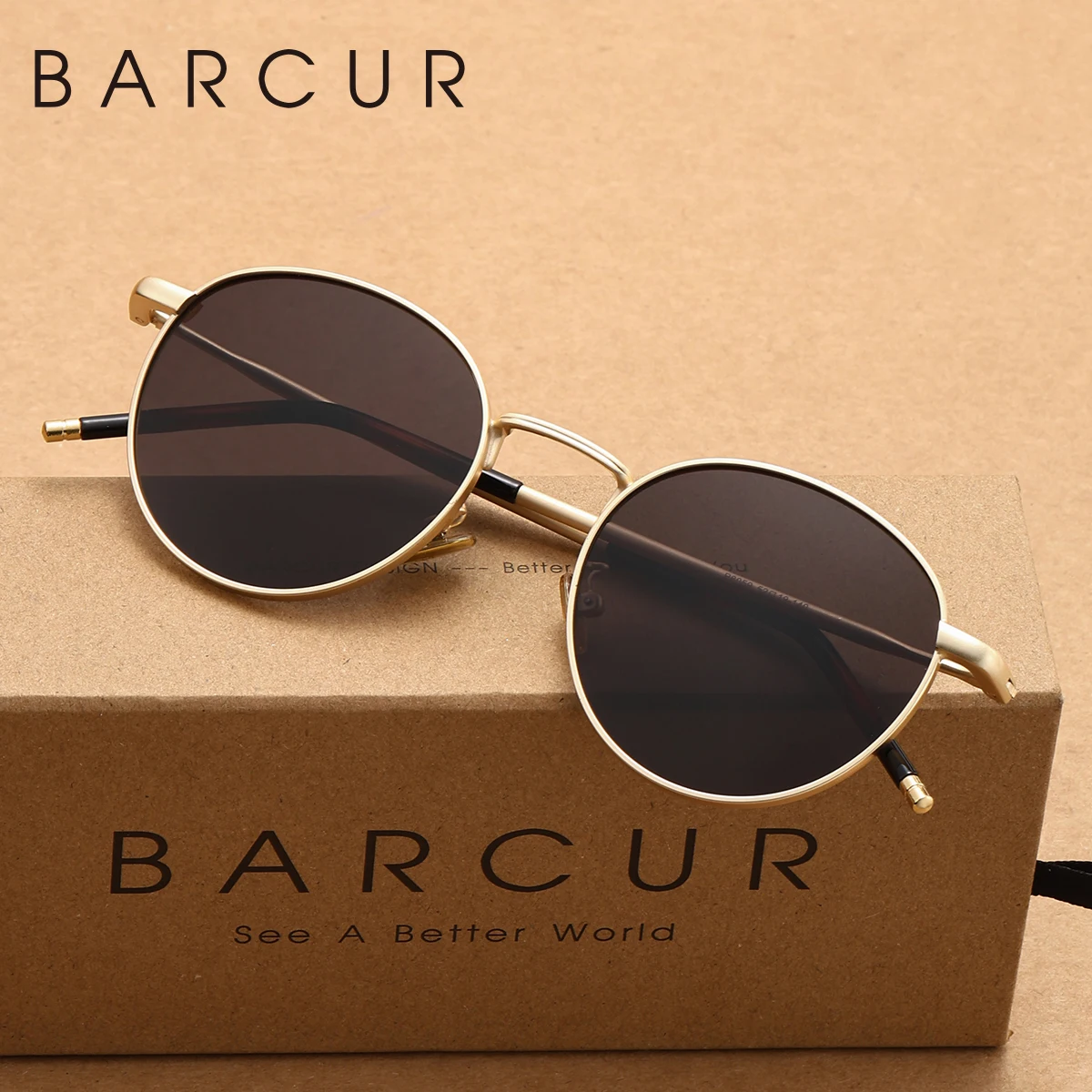 BARCUR polarized Sunglasses, Made Of stainless Material Lightweight Sunglasses for outdoor activities and travel without burden
