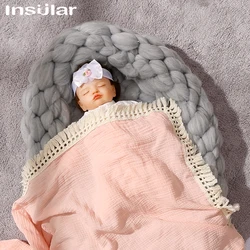 Insular Infant Tassel Gauze Blanket Children Gauze Wrapping Towel Newborn Bath Towel Baby Blanket Holding Quilt Baby Accessories