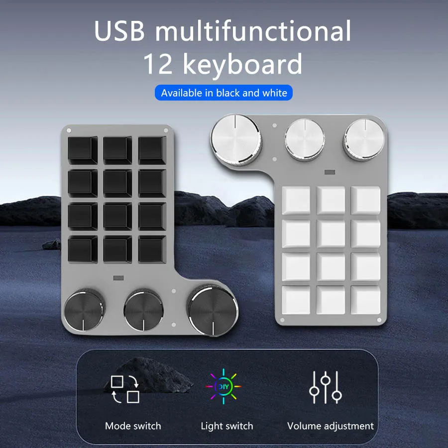 

Bluetooth/проводная версия, 12 клавиш, 3 ручки, RGB, индивидуальное программирование, макросов, компактная механическая клавиатура, клавиатура Photoshop с возможностью горячей замены