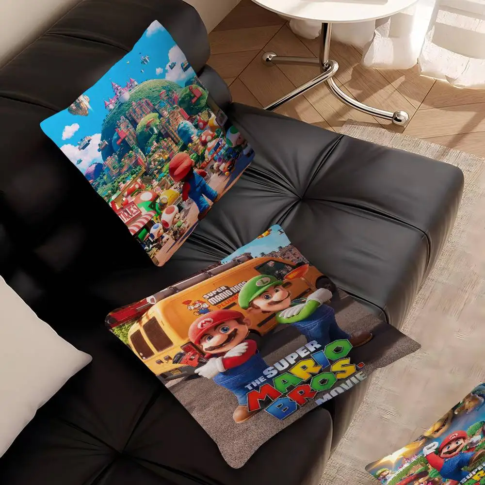 S-Super Marios Bros Pillow Gift Home Office Decoration Bedroom Sofa Car Cushion Cover case 45x45