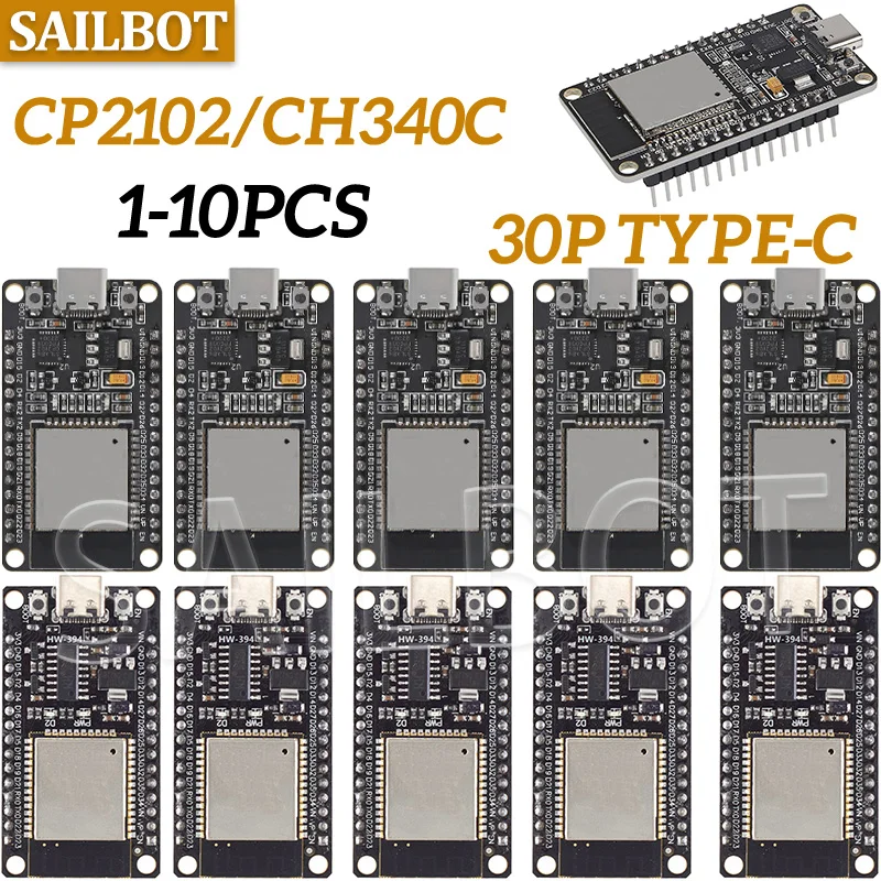 FOR 32 Development Board TYPE-C 30P CH340C/ CP2102 WiFi+Bluetooth Ultra-Low Power Consumption Dual Core Wireless Module