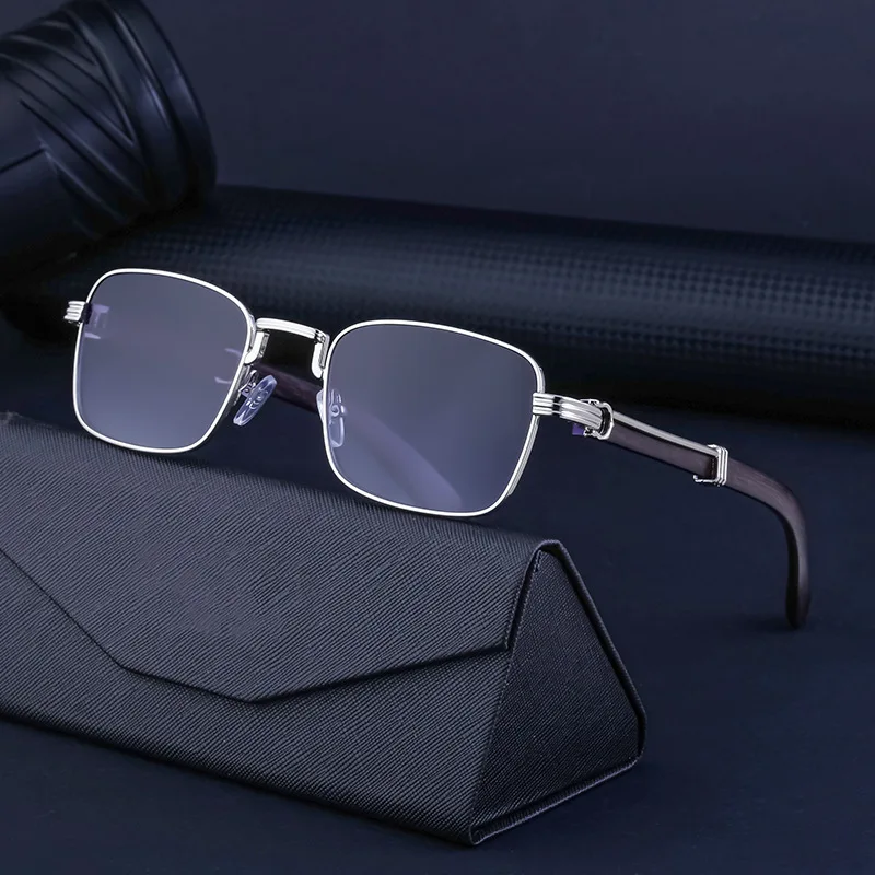 

Fashion Classic Rectangle Sunglasses Men Wood Luxury Brand Designer Trendy Metal Frame Sun Glasses Gafas De Sol Hombre