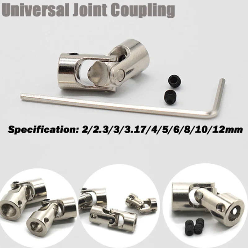 1Pcs Gimbal Couplings Shaft MultipleSize2/2.3/3/3.175/4/5/6/8/10/12mm  Rotation45 For Degree RC Boat Motor Shaft Joint Connector