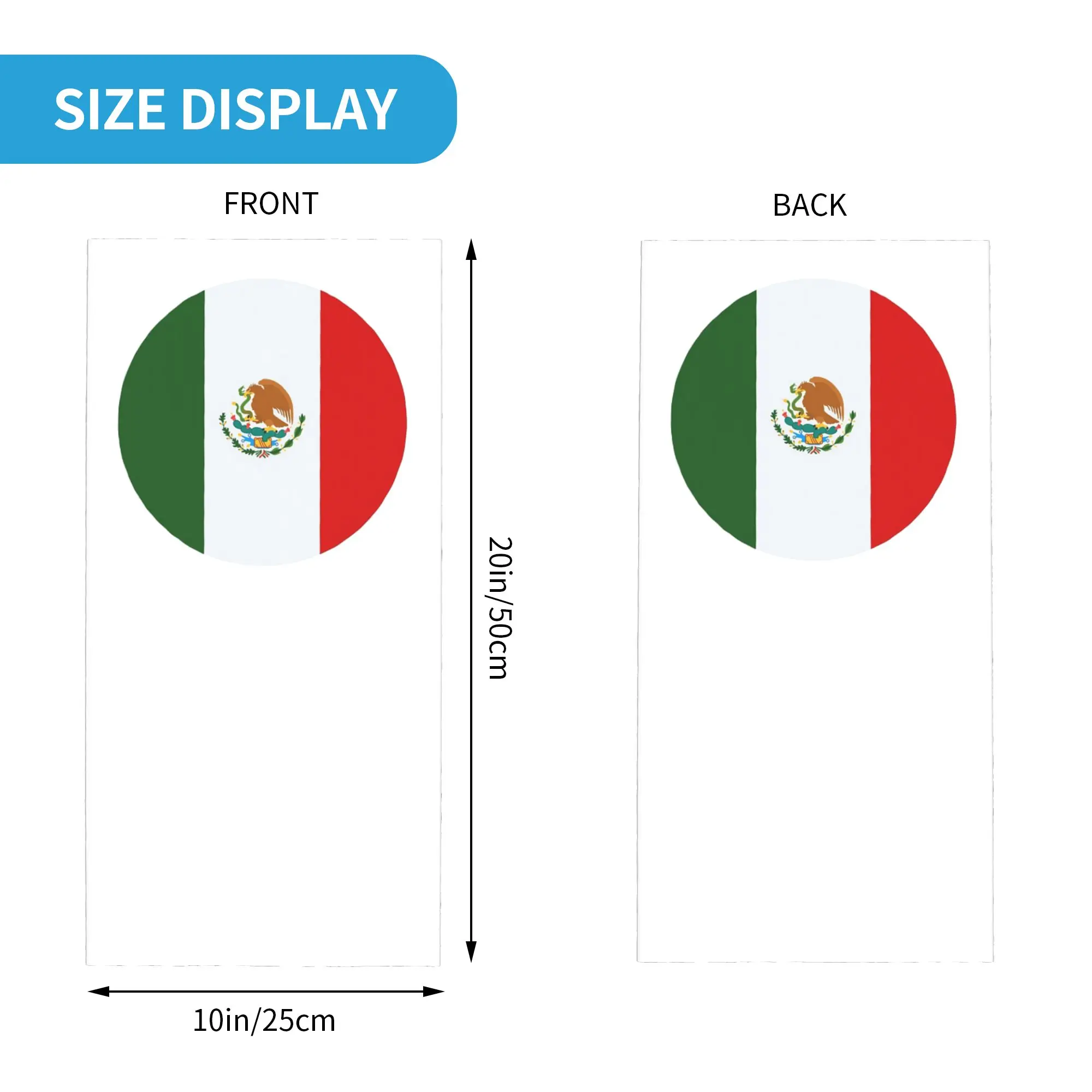 Mexican Flag Official Flag of Mexico Bandana Neck Cover Printed Magic Scarf Face Mask Outdoor Sports for Men Women Washable