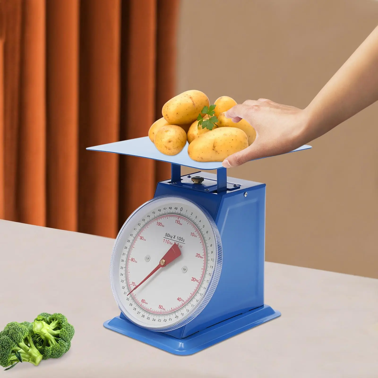 ميزان قرص صناعي، 110 بوصة للتحكم في جزء شديد التحمل، ميزان ميكانيكي للمطبخ والطعام، ميزان وزن على الطاولة مع قابل للفصل