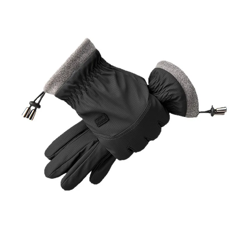 ถุงมือปั่นจักรยานแบบห้านิ้ว ผ้าฝ้าย กันลม กันน้ำ หน้าจอสัมผัสได้ พร้อมระบบทำความร้อนสำหรับยานพาหนะไฟฟ้า