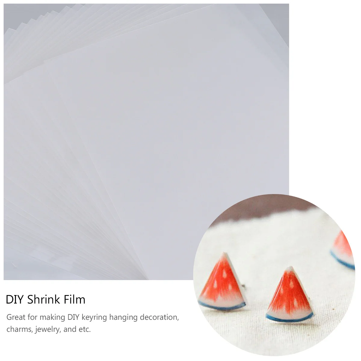 1Set Heat Shrink Sheet Material Premium DIY Hand-Painted Shrinky Sheets for Keychains Jewelry Making Craft Art Project