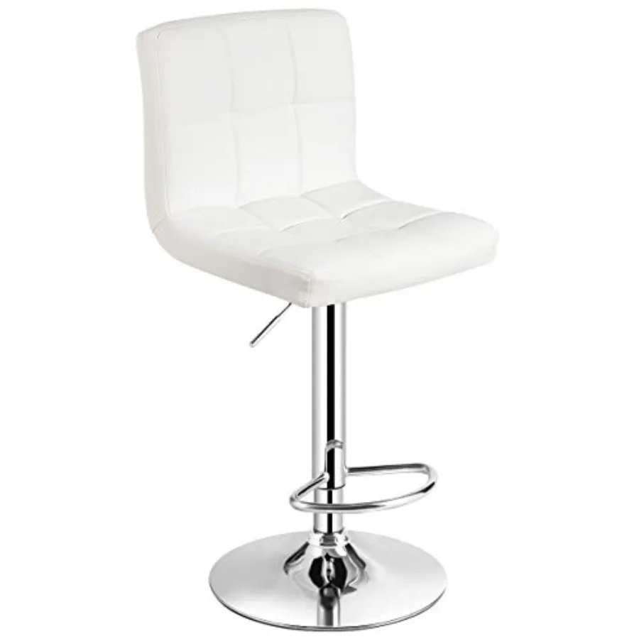

Bar Stool, Modern Swivel Adjustable Height PU Leather Barstools with Back, Square Armless Counter Height Bar Chair for Kitchen