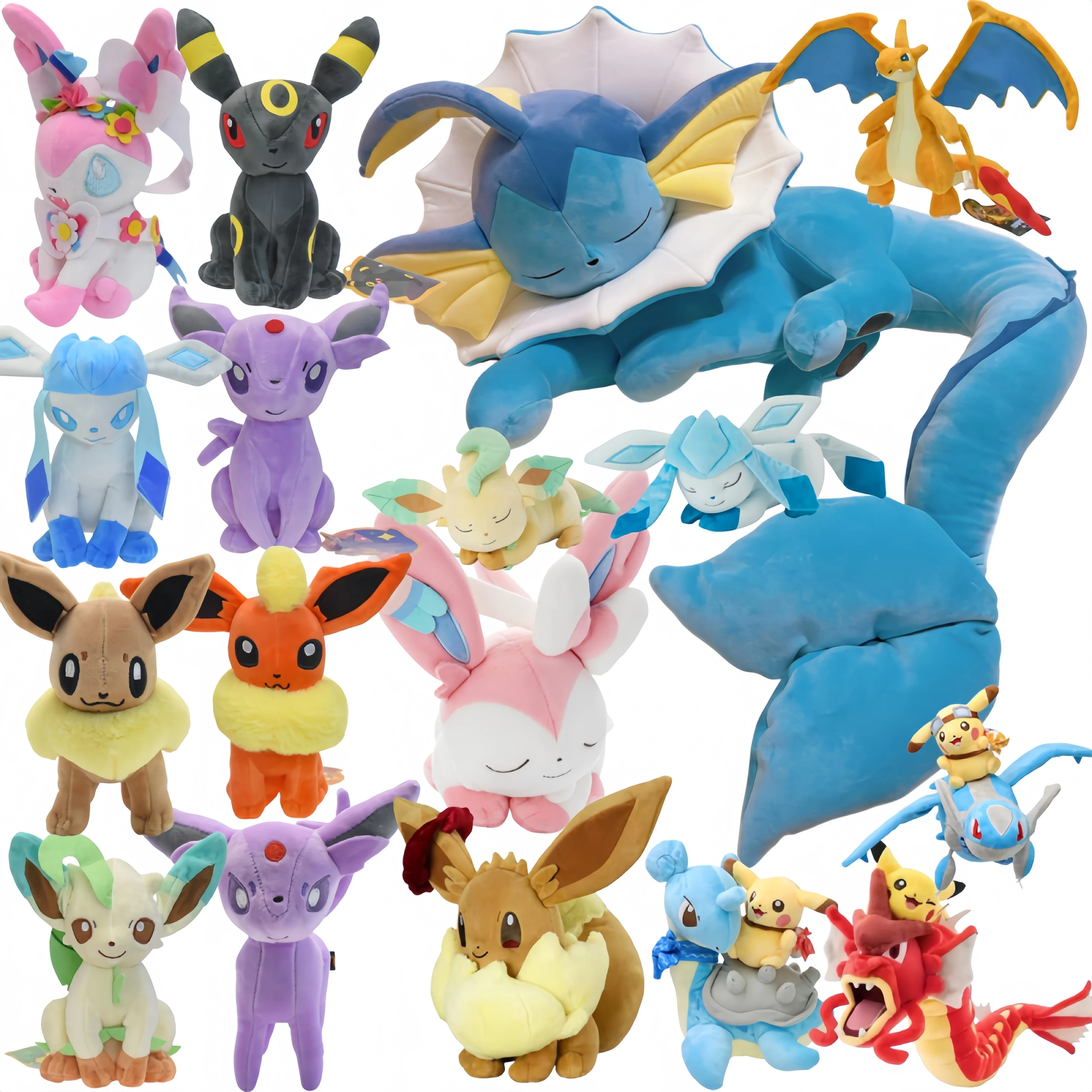Pokemon Dynamax Eevee Evoli Sleep Plush Vaporeon Stuffed Doll Lapras Gyarados Umbreon Glaceon Sylveon plushies Xmas Gifts