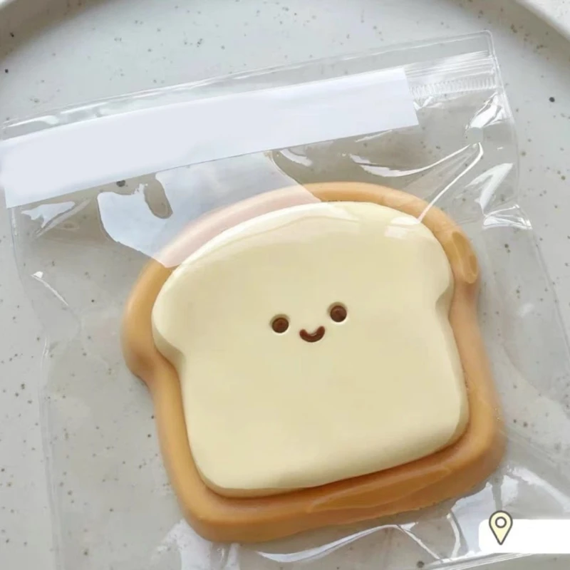 Textura macia espremer fatias pão brinquedo lento subindo torradas fatias alívio do estresse 15ub