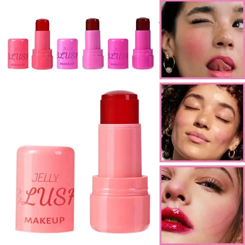 Jelly Blush Stick, Jelly Tint Stick, Jelly Stick, Longue durée Teinte Cheek Milk, Hydratant Visage, Jules Jelly Blush, Q9Q7, 4 Couleurs