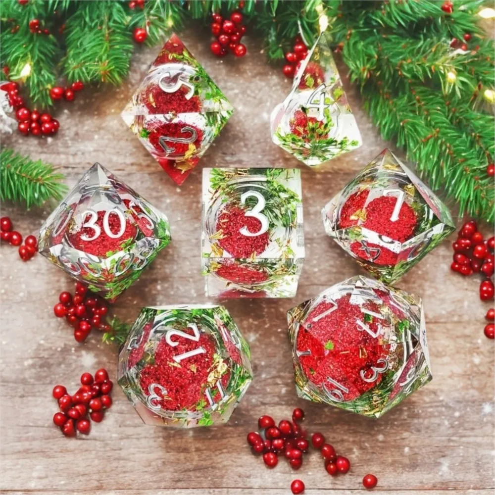 

DND resin quicksand Christmas series dice COC running ball polyhedral desktop role-playing game