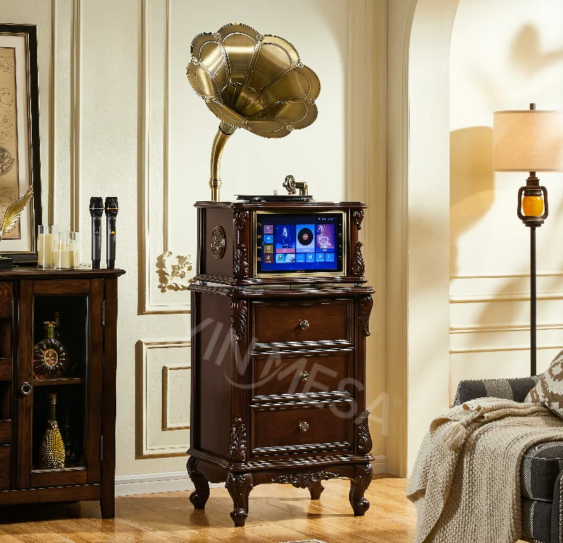 

ODN-968 Karaoke Phonograph Professional Cabinet Phonograph with Display Screen and Microphone