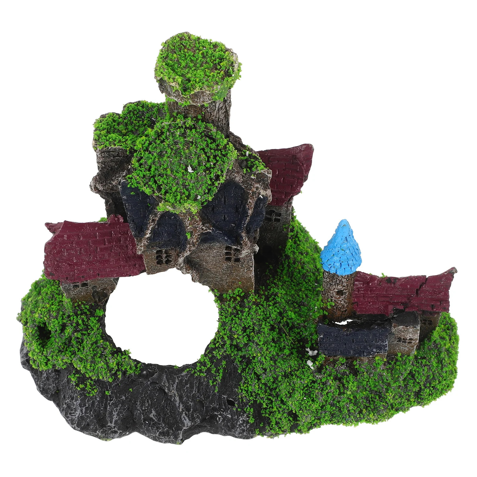 

Resin Broken Castle Aquarium Decoration Small Fish Tank Castle Statue for Hiding Comfortable Environment Decorative Artificial