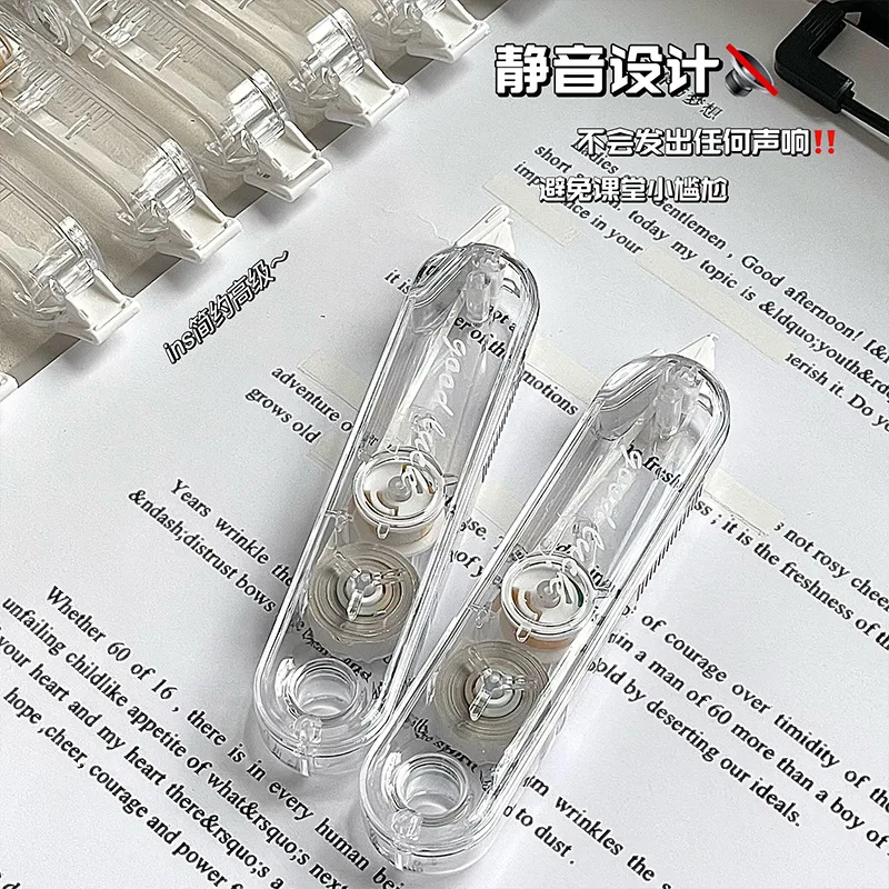 5pcs 3mm*6m Big Capacity Correct Belt Transparent Minimalist Correction Tape Stationery Student Office Back to School Supplies