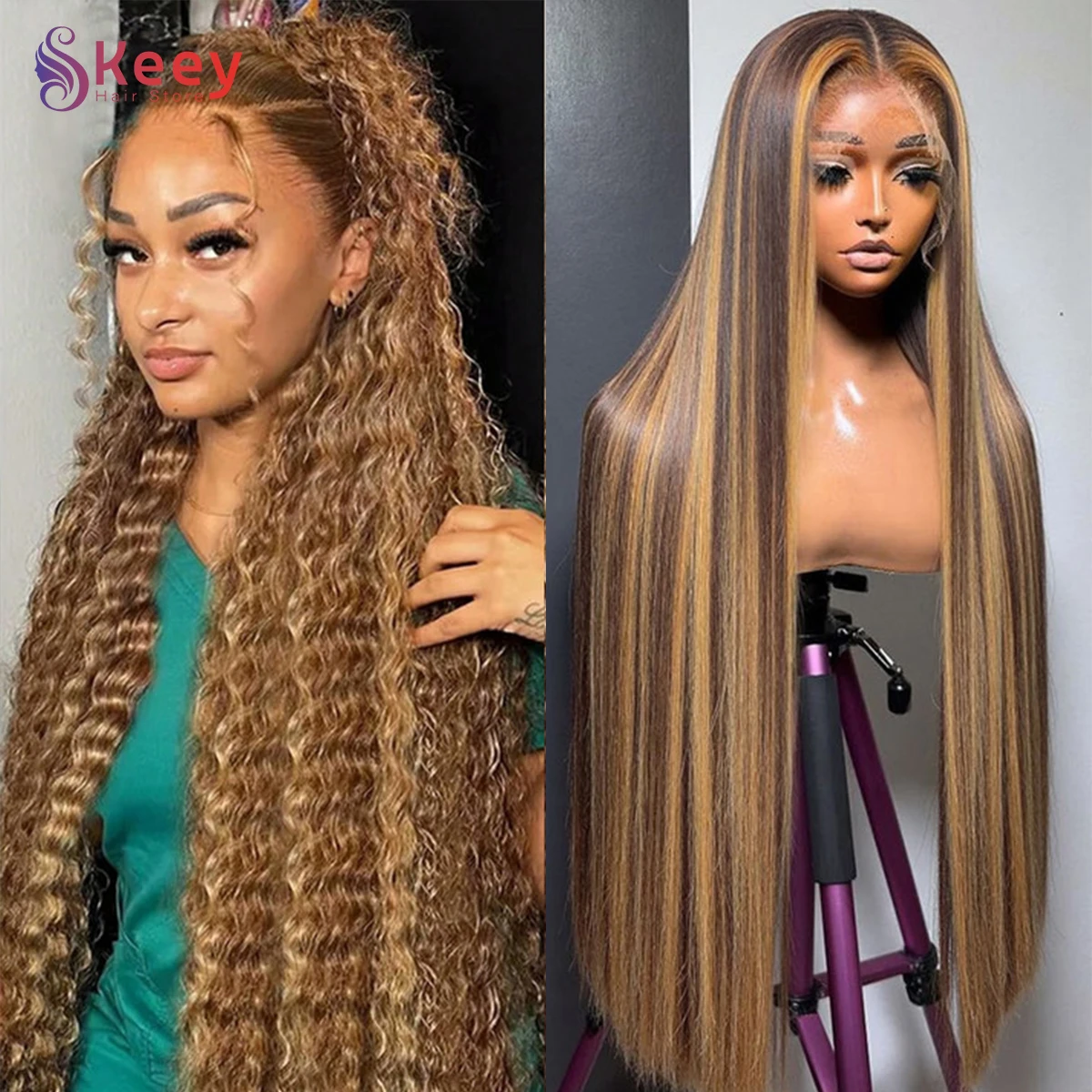 العسل شقراء تسليط الضوء على 4/27 الباروكات العظام شعر طبيعي مفرود 30 40 بوصة 13x6 Hd الدانتيل الجبهة شعر الإنسان البرازيلي الملونة شعر مستعار أمامي