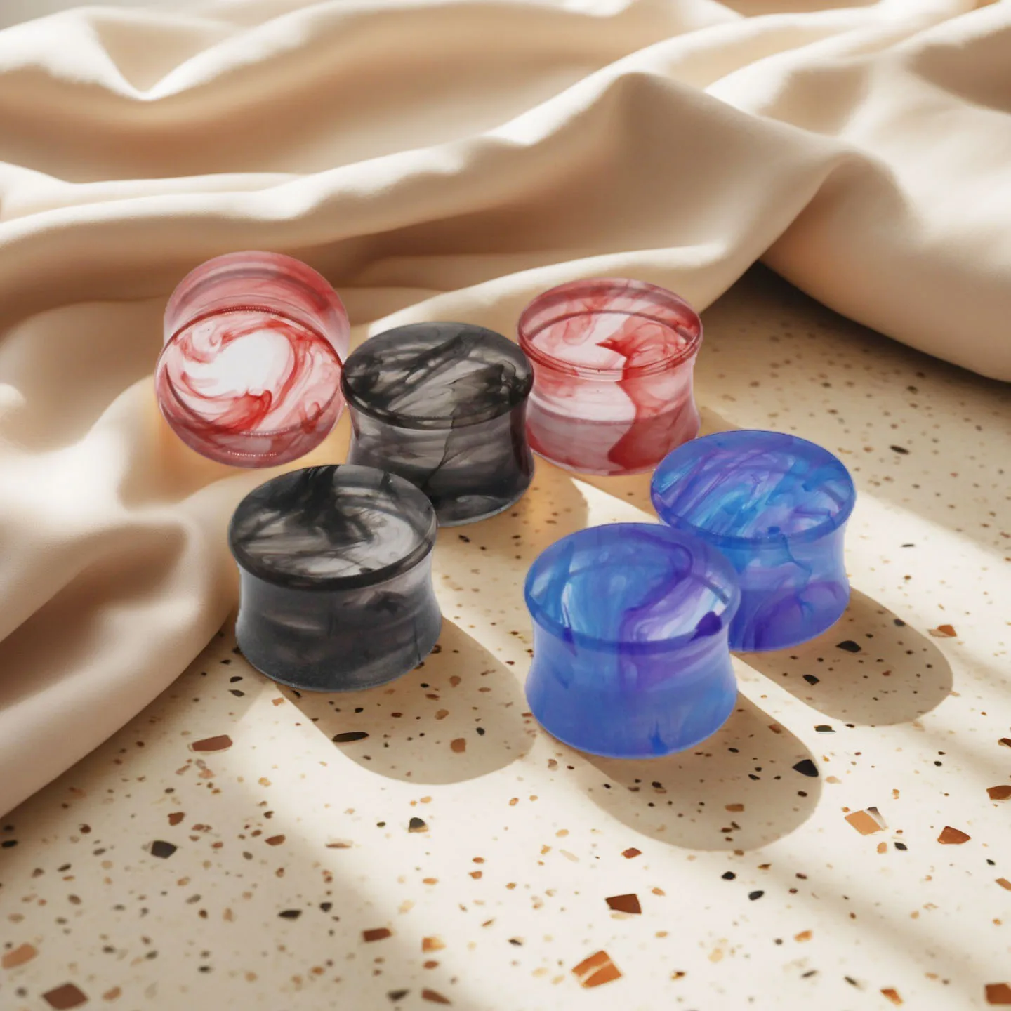 1pair Smoke Acrylic Ear Expander, Waist Drum Ear Hole Expansion Piercing Ear Expander Auricle Accessory Earrings