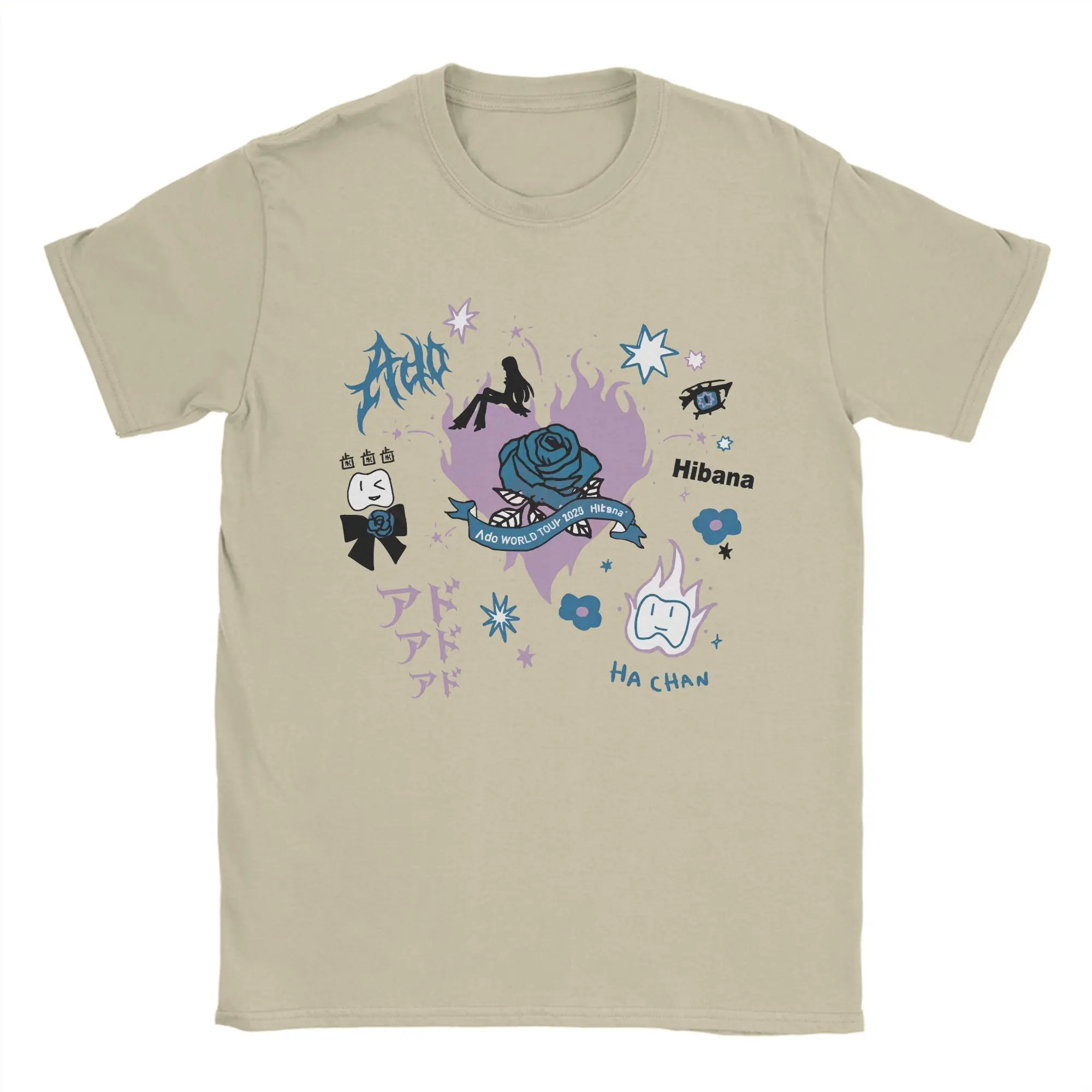 Ado WORLD TOUR 2025 Hibana T-Shirt for Men Novelty 100% Cotton Tee
