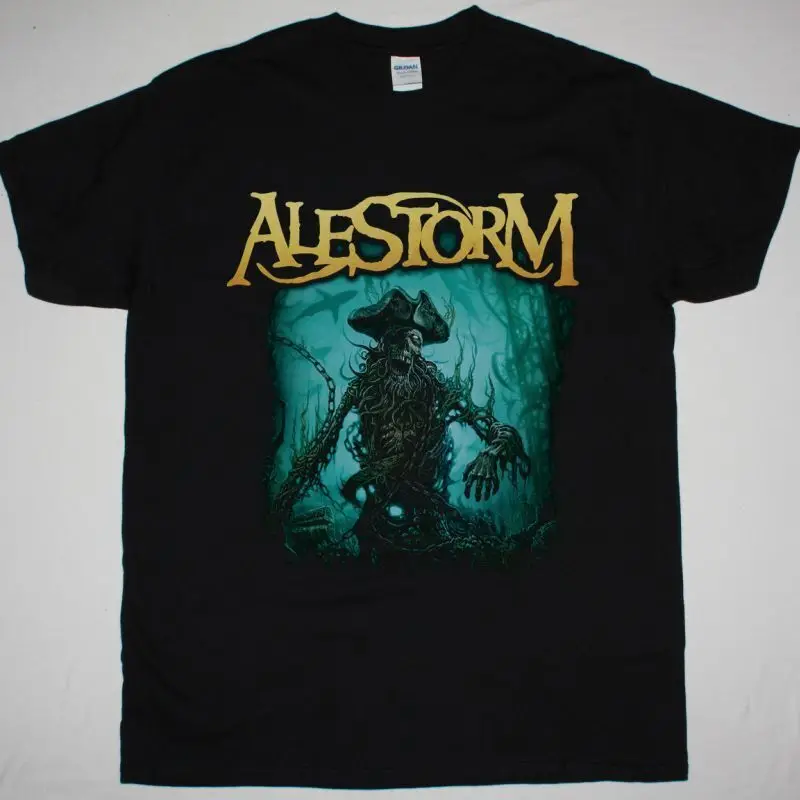 Vintage Alestorm NO GRAVE BUT THE SEA Cotton Black S-234XL Unisex Shirt AG010  High Quality 100%Cotton Short Sleeve