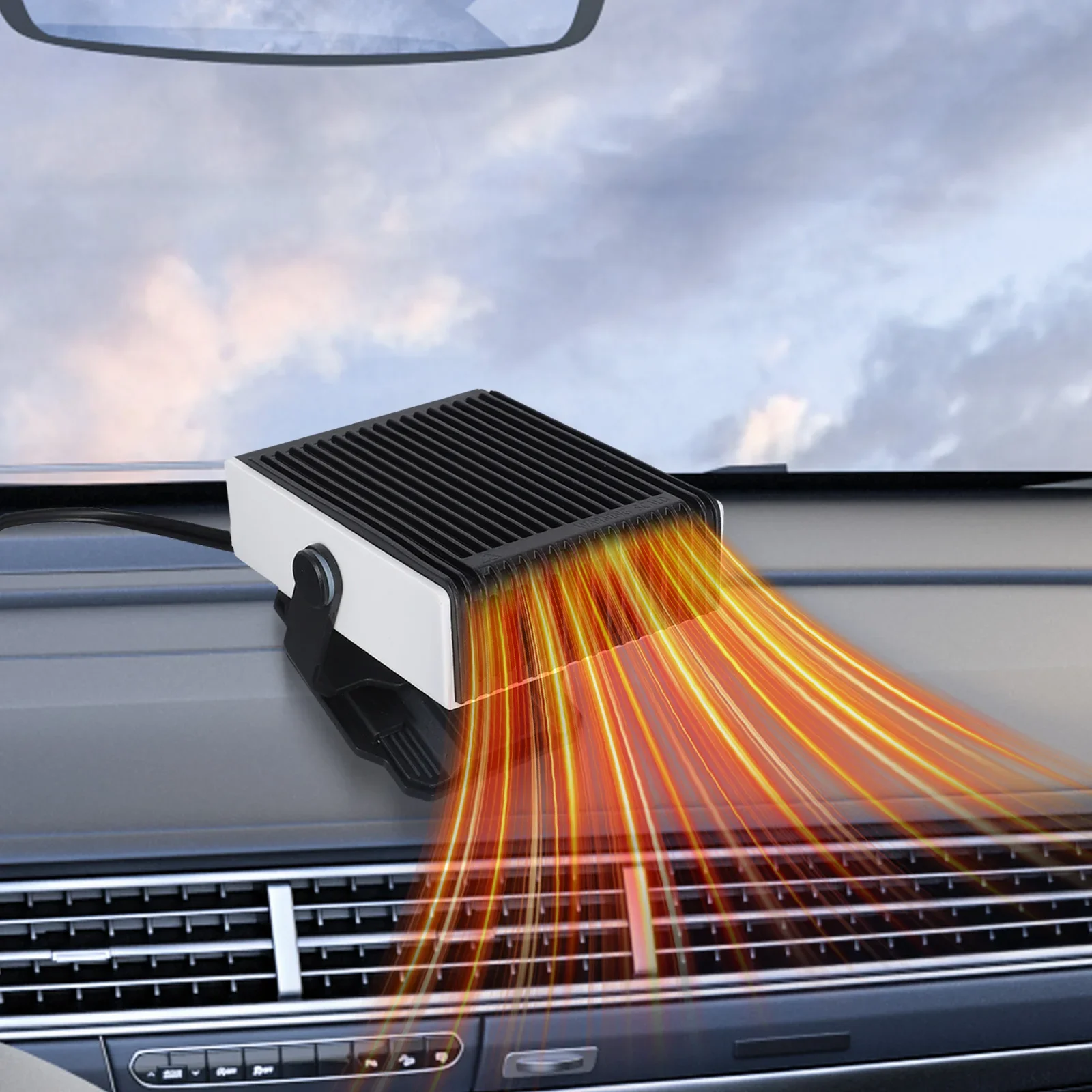 

Dual Air Switch Portable Heater Fog Removal 180 Adjustable Rotation Compact Design High Universality Fitment For Cars
