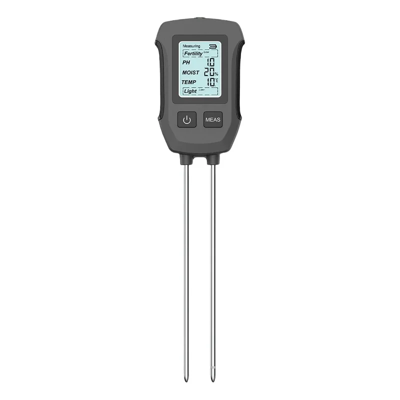 

5-in-1 Soil Analyzer for PH, Fertility, Temperature, Moisture, Sunlight - Ideal for Gardening, Farming, and Outdoor Plants
