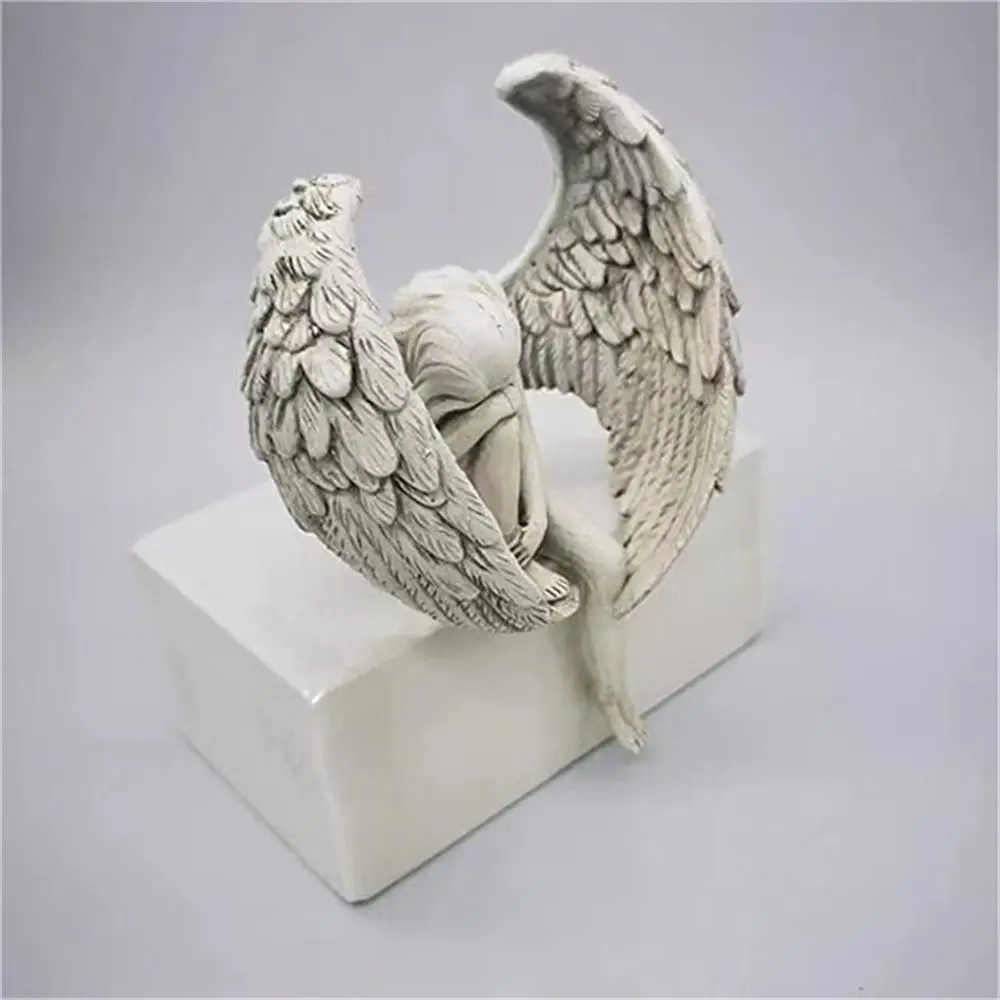 Creative Sculpture Decoration Redemption Angel Statue Angel Wings Hugging Legs Angel Series Desktop Decoration Home Decoration