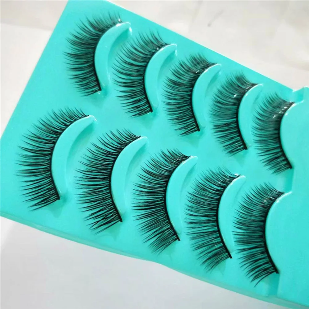 5 أزواج من الرموش المزيفة، وصلات رموش من الألياف الطبيعية المريحة لمكياج الزفاف الليلي، رموش زائفة