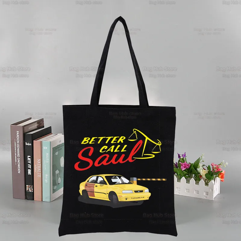 Better Call Saul Breaking Custom Tote Bag Shopping Original Design Black Unisex Travel Canvas Bags Eco Foldable Shopper Bag