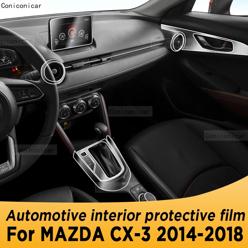 

For MAZDA CX-3 2014-2018 Panel Dashboard Navigation Automotive Interior Protective Film TPU Anti-Scratch Sticker