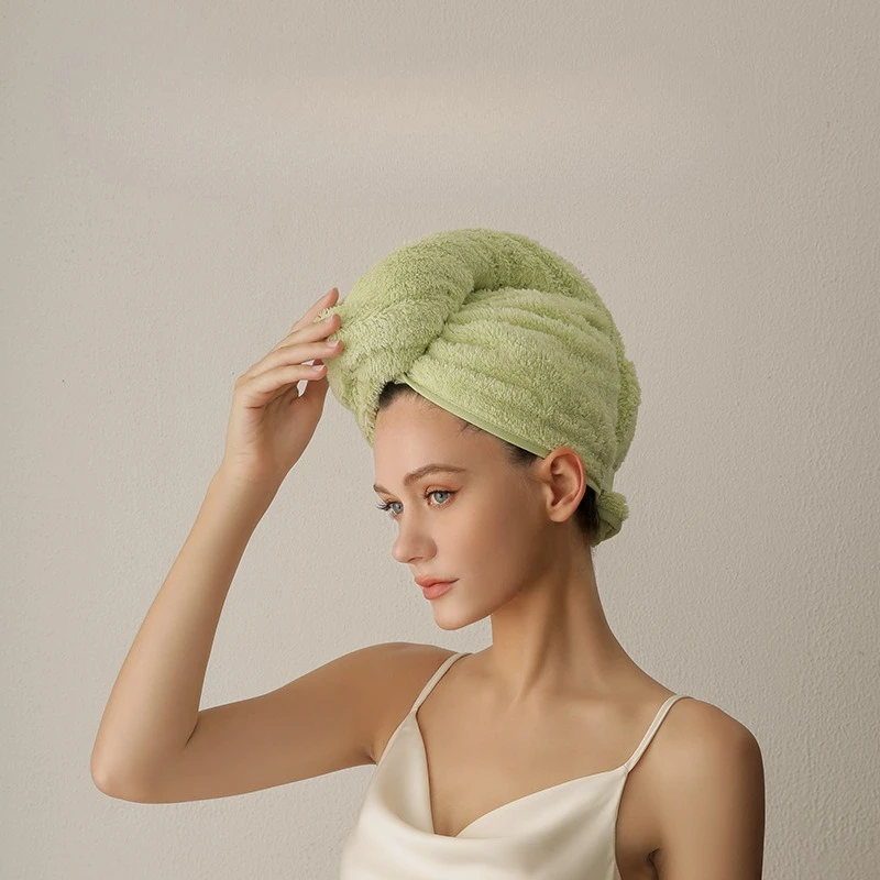 Gorro de Secado de Cabello de Algodón Premium, Grueso y de Cola Ancha, Altamente Absorbente, Antibacterial, Toalla para Secar el Cabello, Clase A