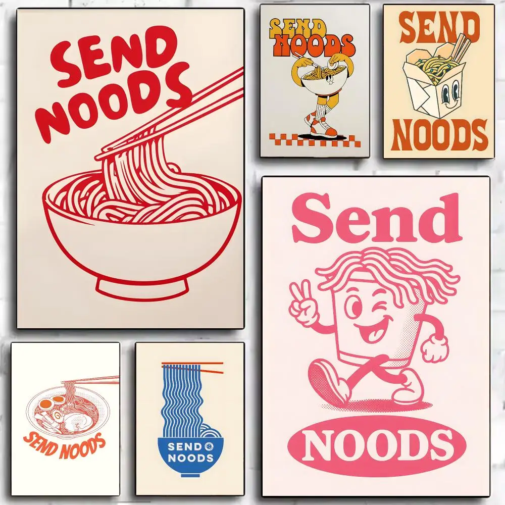 Game Casual Send Noodles Poster Modern Wall Decor Collection for Home Design