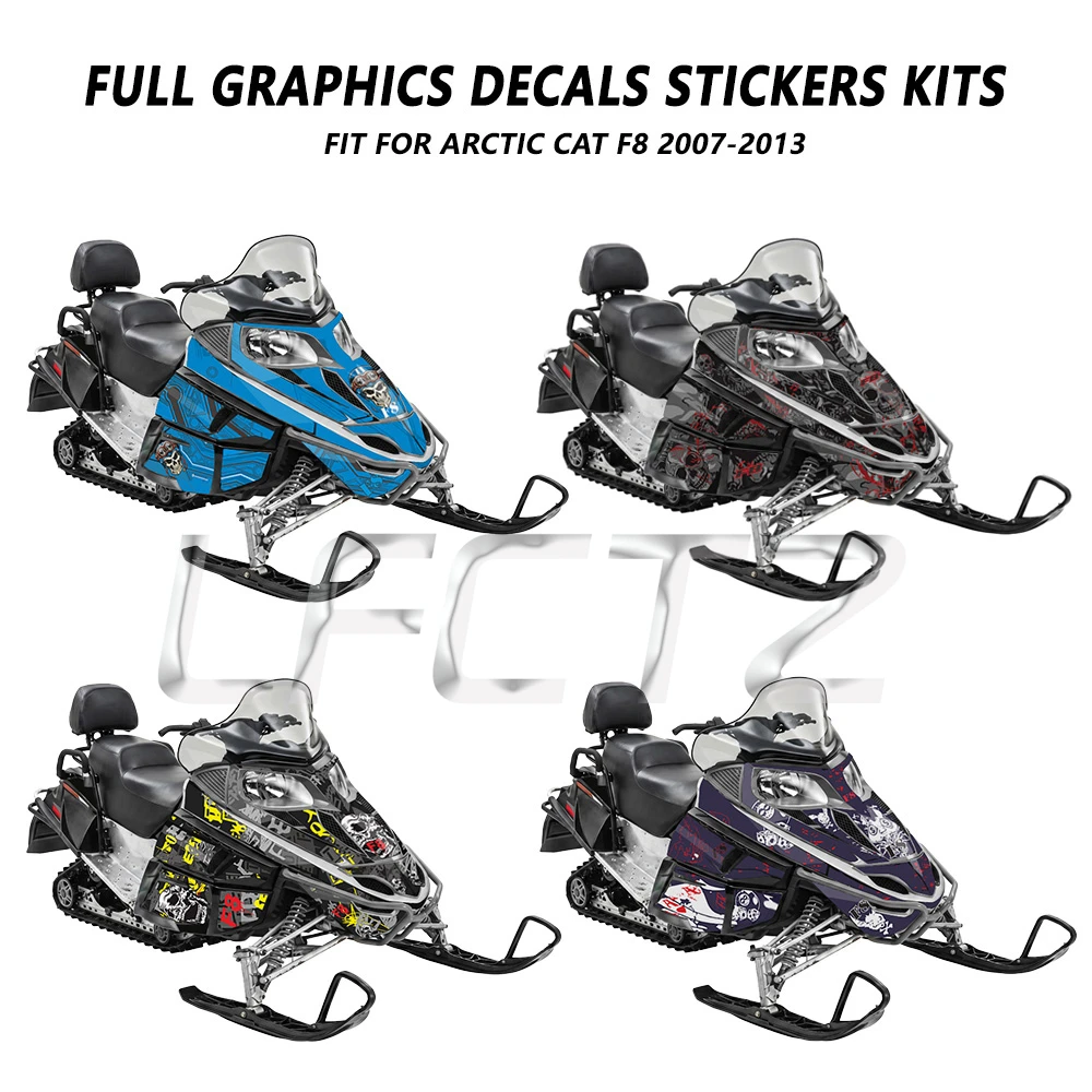 Fit for Arctic Cat F8 2007 2010 2011 2012 2013 Graphics Kits Snowmobile Full Fairing Decor Background Decals Stickers Customize