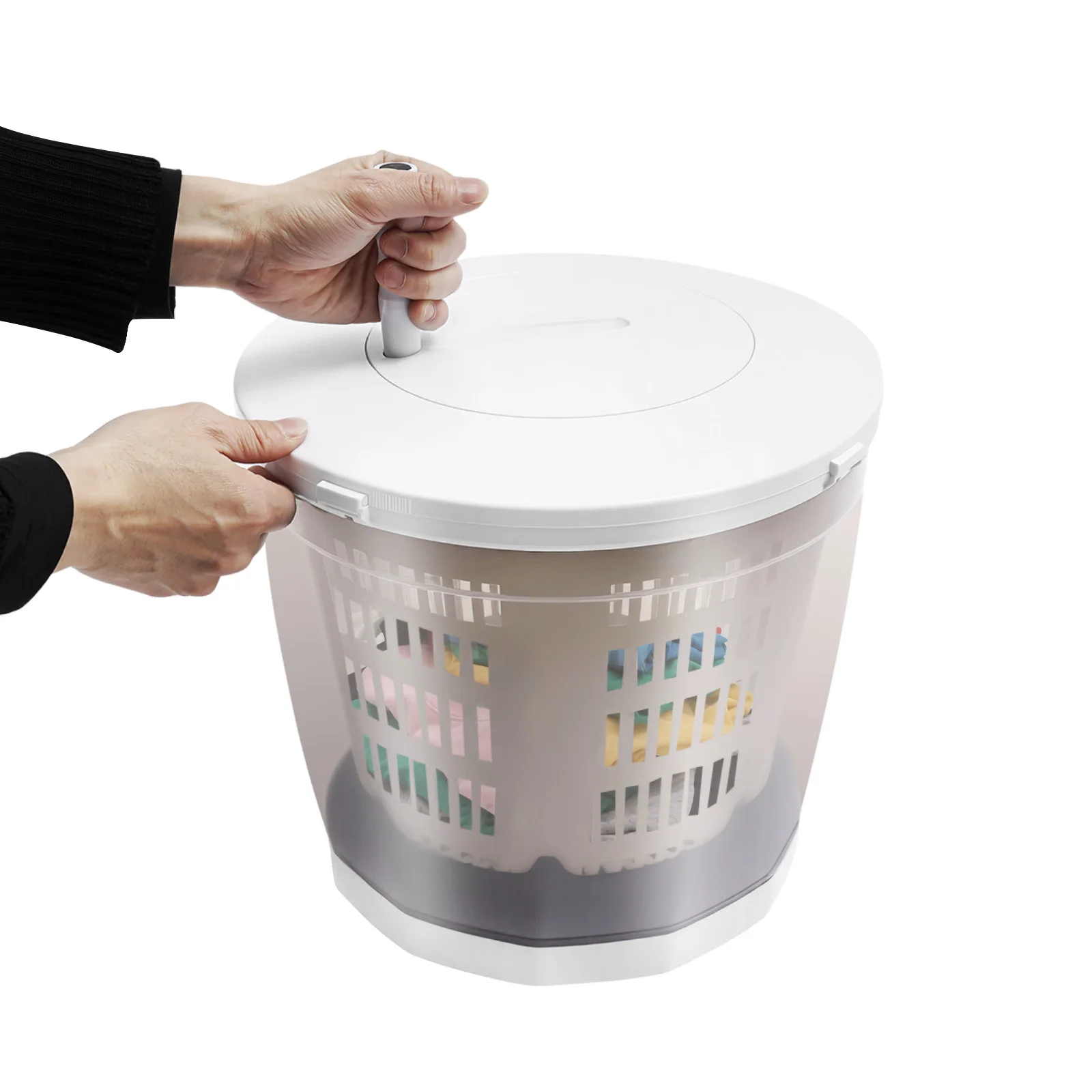 Non-Electric Hand Crank Mini Manual Washing Machine 4.4lbs Wash Capacity With Spin Dry Function For Dorm RV Camping Underwear