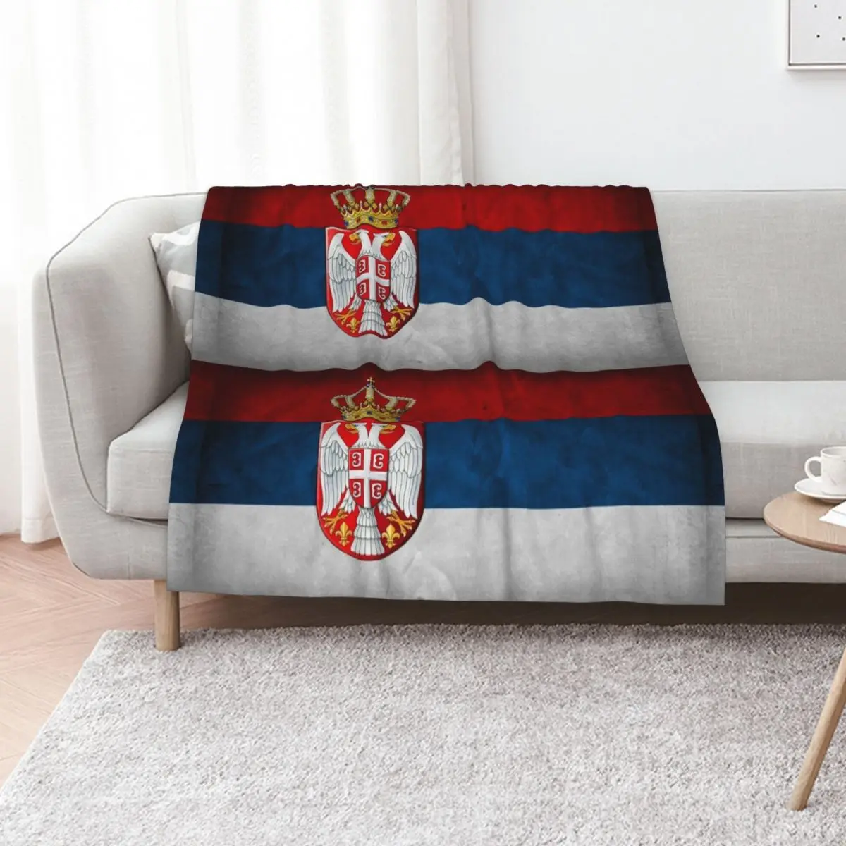 

Serbia flag Throw Blanket Warm Napping Blanket for Office Couch Bed