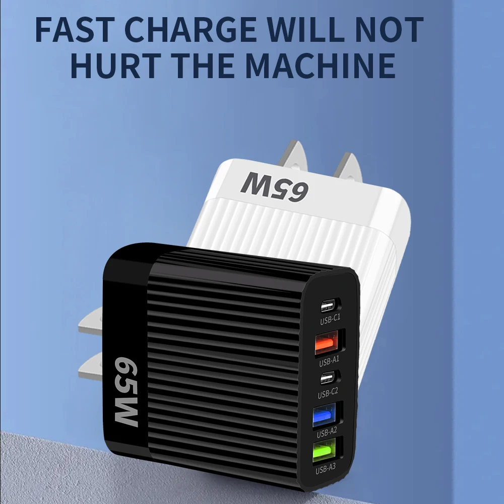 PD متعدد المنافذ 65 واط شاحن الهاتف شحن سريع شاحن الهاتف المحمول محول الطاقة آيفون Xiaomi هواوي سامسونج الجدار شاحن #2