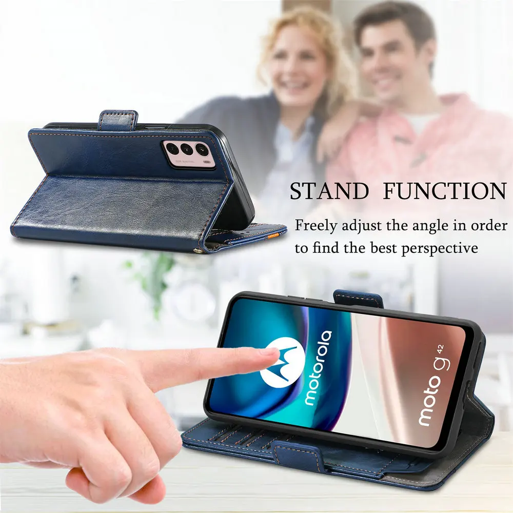 For Motorola Moto G57 Power Luxury Case Texture Wallet Pocket Capa Motorola G56 G84 G85 G86 Leather 360 Protect E14 E32 S Funda