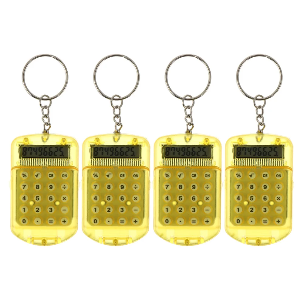 Mini llavero con calculadora portátil, tamaño de bolsillo, Material ABS Digital, 8 dígitos, LCD, aritmética, accesorios para estudiantes