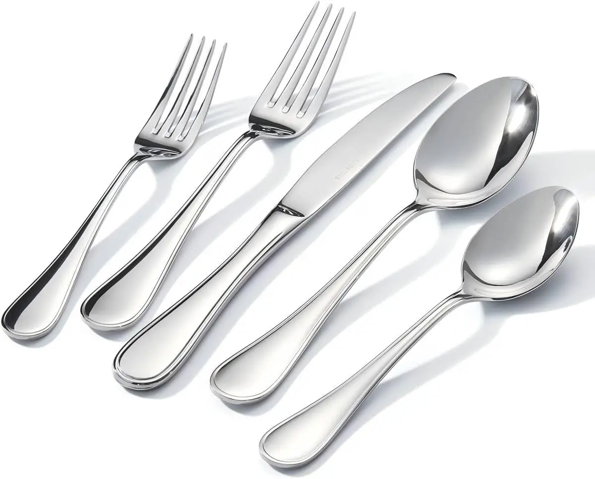 

20 Piece Teardrop Silverware Set for 4, 18/10 Stainless Steel Flatware Set, Modern Design Cutlery Set for Home/Hotel/W